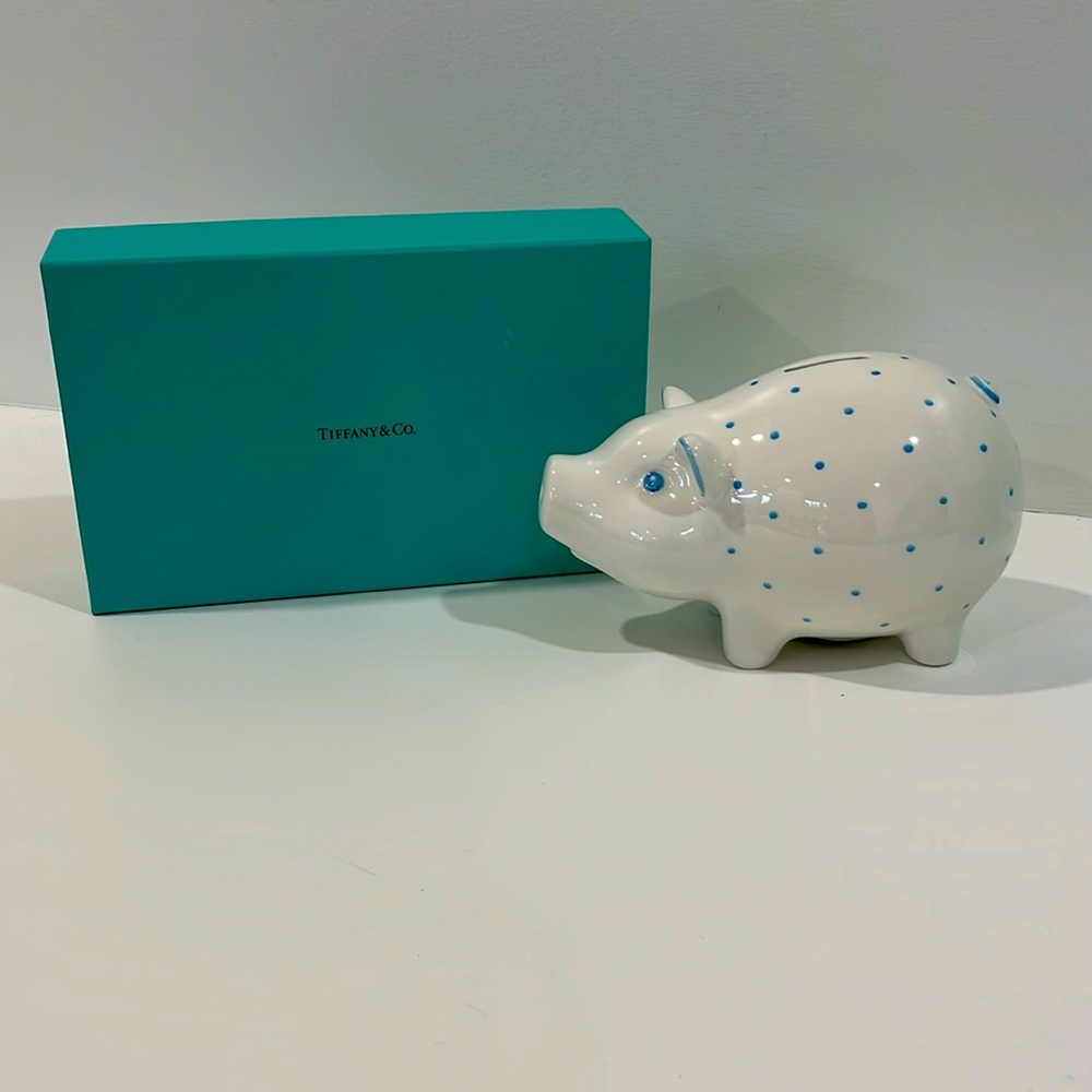 New in box Tiffany piggy bank.